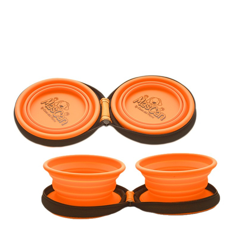 MASCAN PLATO DOBLE PLEGABLE DE SILICONA CON MOSQUETÓN