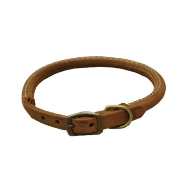 CIRCLE T RUSTIC LEATHER ROUND DOG COLLAR