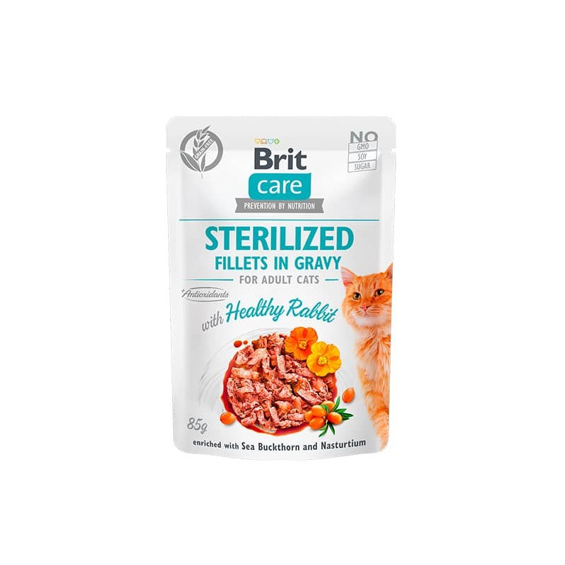 BRIT CARE CAT STERILIZED FILLETS IN GRAVY WITH HEALTHY RABBIT