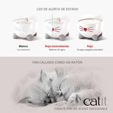 CATIT FUENTE PARA GATOS PIXI DE ACERO INOXIDABLE