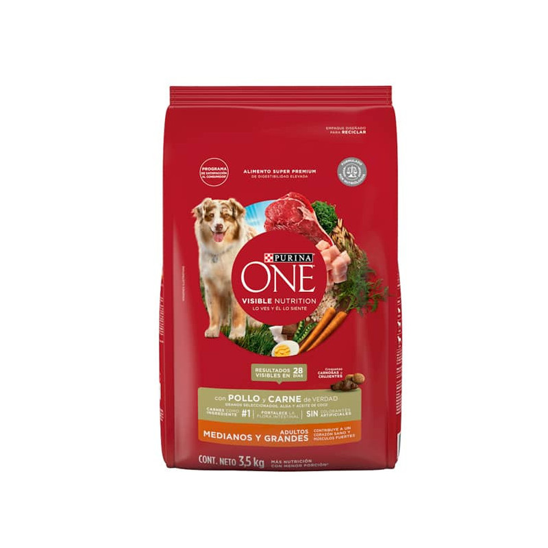 PURINA ONE ADULTOS MEDIANO Y GRANDE - POLLO Y CARNE