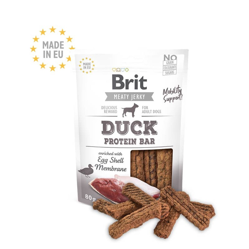 BRIT MEATY JERKY DUCK PROTEIN BAR ADULT DOGS