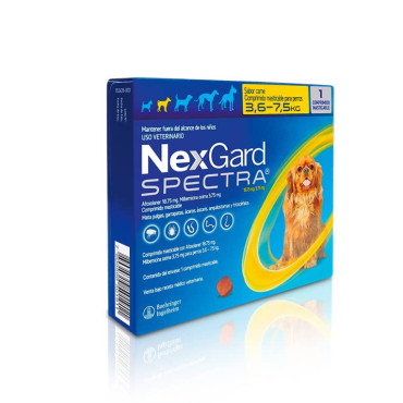 NEXGARD SPECTRA DE 3,6-7,5 KG - ANTIPARASITARIO MASTICABLE