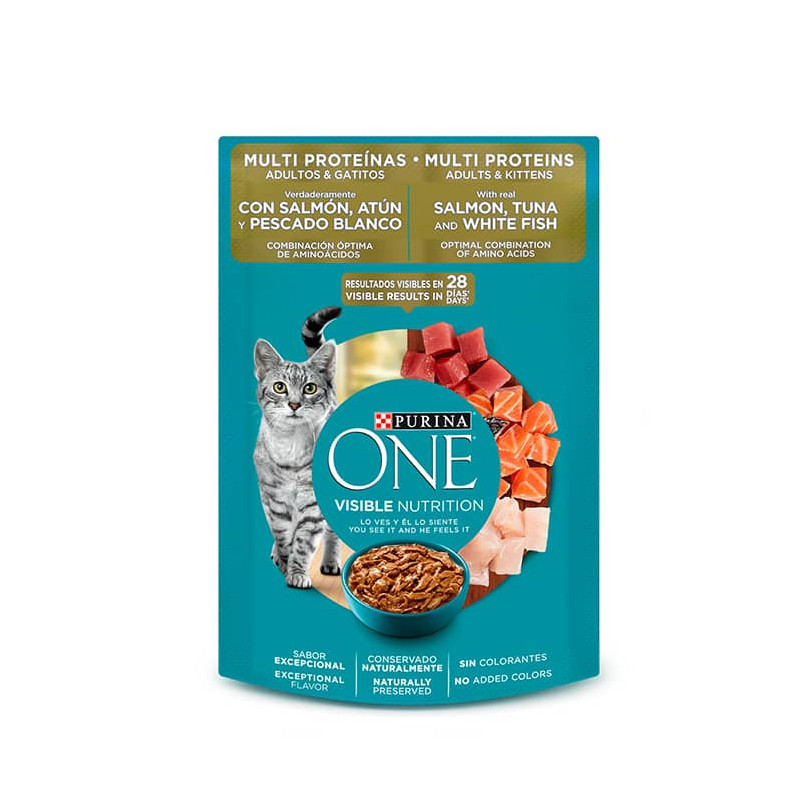 PURINA ONE ALIMENTO HÚMEDO - MULTIPROTEÍNAS