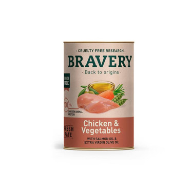 BRAVERY - CHICKEN & VEGETABLES - DOG WET FOOD