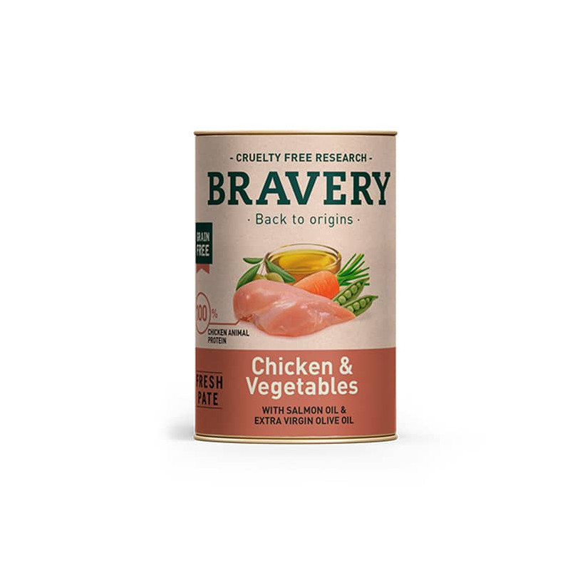 BRAVERY - CHICKEN & VEGETABLES - DOG WET FOOD