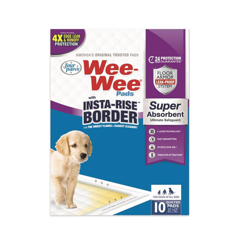 WEE-WEE® SUPER ABSORBENT PADS WITH INSTA-RISE® BORDER
