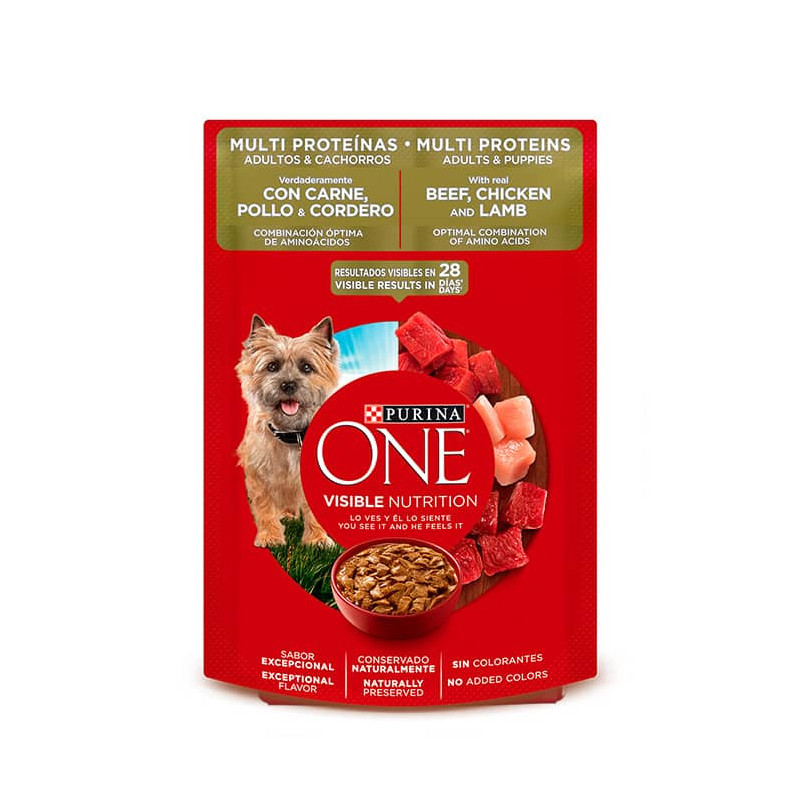 PURINA ONE ALIMENTO HÚMEDO PERROS - MULTIPROTEÍNAS
