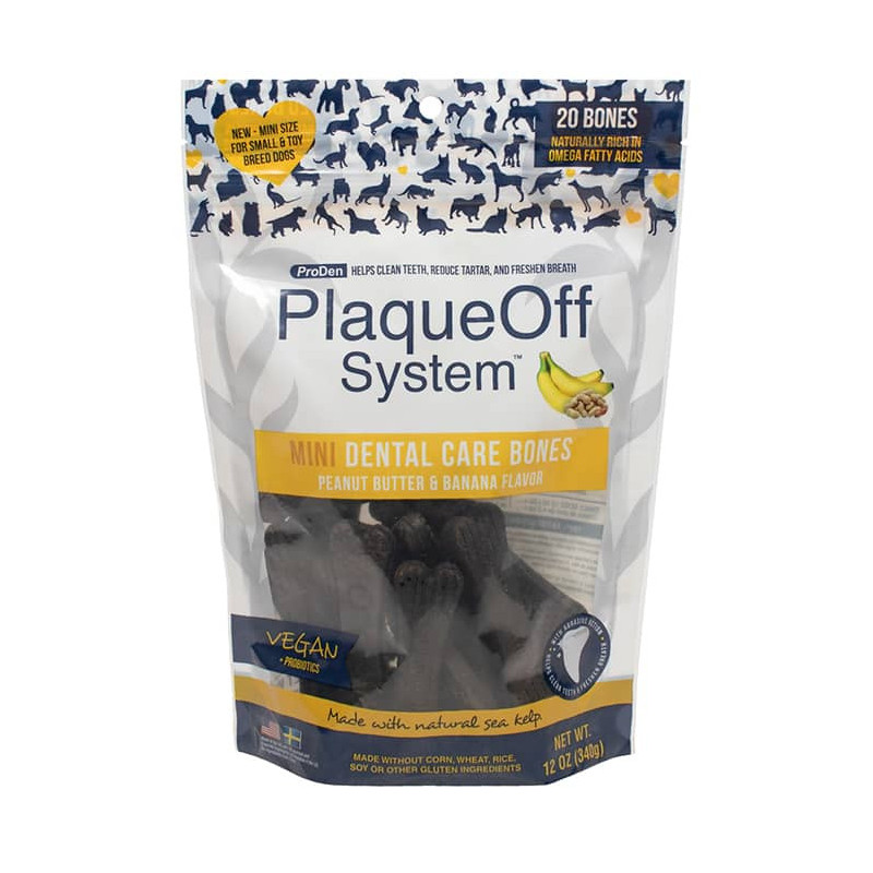 PLAQUEOFF® MINI DENTAL BONES - PEANUT BUTTER & BANANA