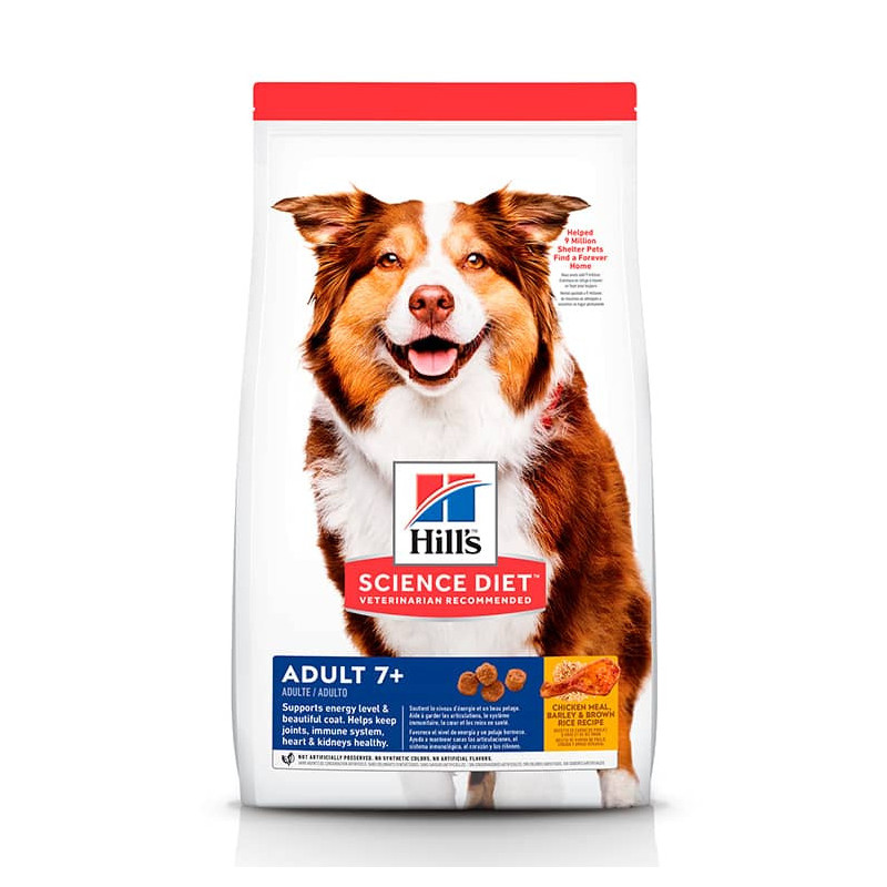 HILL´S SCIENCE DIET ADULTO 7+ CHICKEN MEAL BARLEY BROWN RICE RECIPE