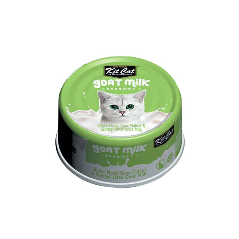 KIT CAT GOAT MILK GOURMET TUNA&SHRIMP LATA