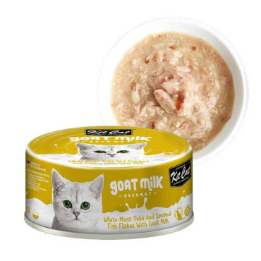 KIT CAT GOAT MILK GOURMET TUNA&SMOKED FISH LATA