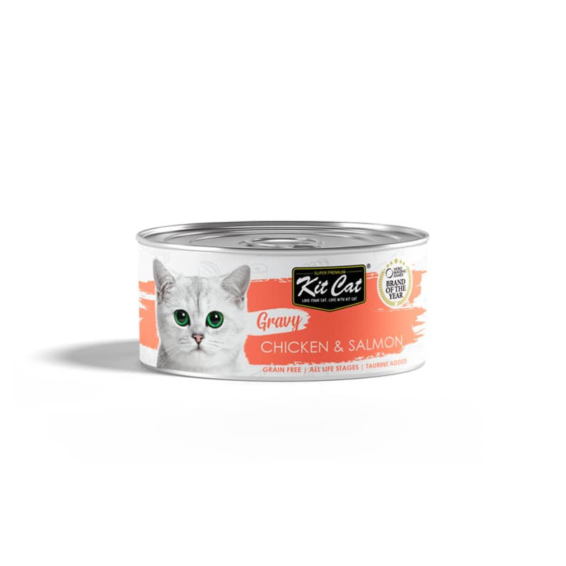 KIT CAT GRAVY CHICKEN&SALMON LATA