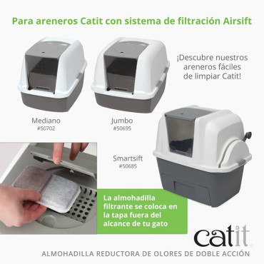 CATIT FILTRO DUAL REDUCTOR DE OLORES DE ARENERO AIRSIFT