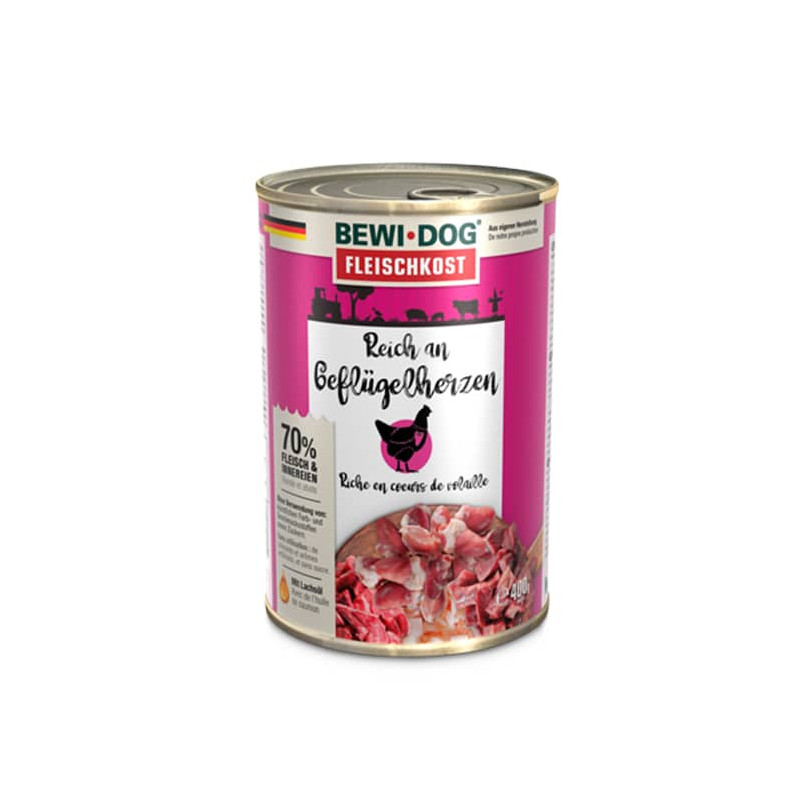 BEWIDOG RICO EN CORAZÓN DE AVE LATA 400 g