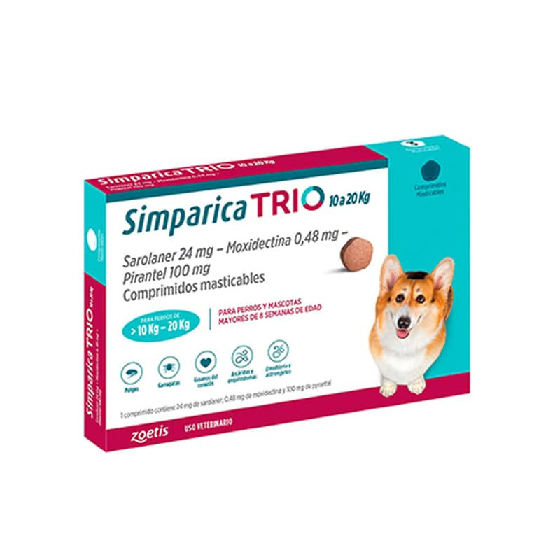 SIMPARICA TRIO 40 MG - 10,1 A 20 KG