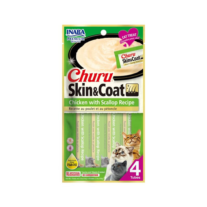 CIAO CHURU™ SKIN & COAT CHICKEN AND SCALLOP - 4 PK