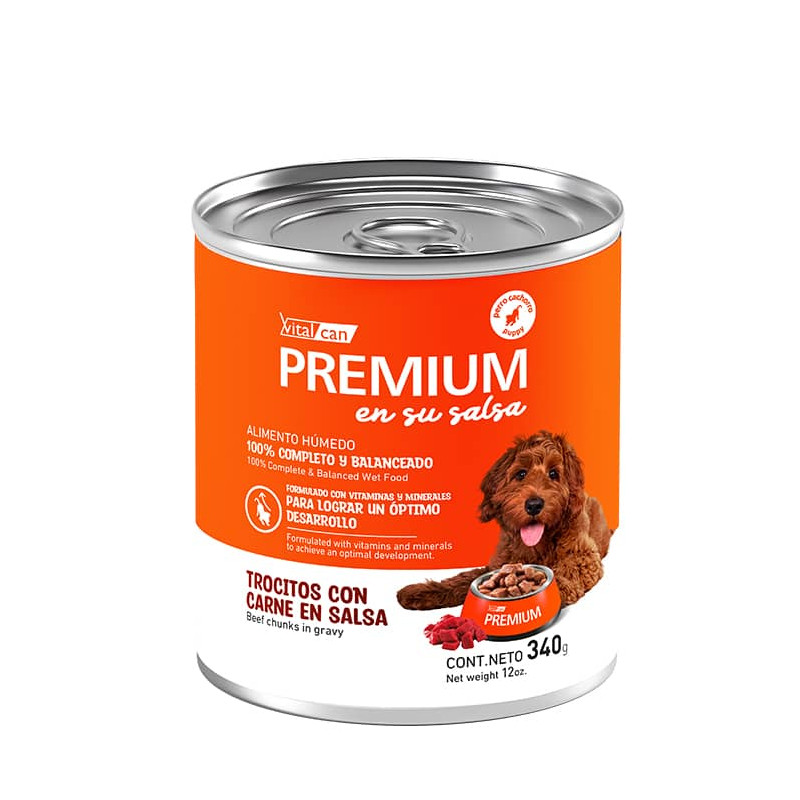 VITALCAN PREMIUM EN SU SALSA - PERRO CACHORRO - CARNE