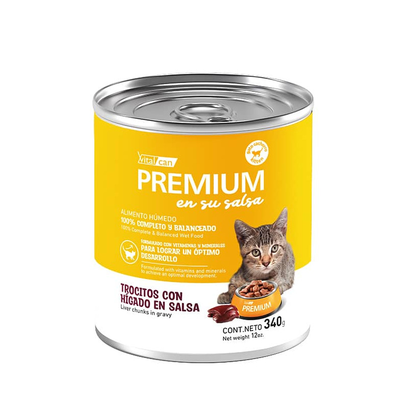 VITALCAN PREMIUM EN SU SALSA - GATO CACHORRO - HÍGADO