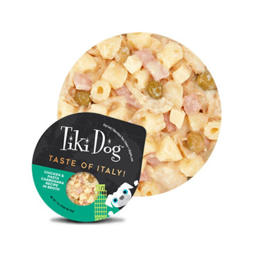 TIKI DOG™ TASTE OF THE WORLD CHICKEN & PASTA CARBONARA RECIPE