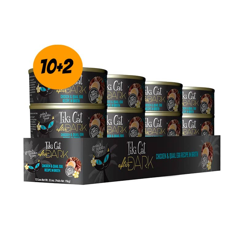 TIKI CAT® AFTER DARK® CHICKEN & QUAIL EGG RECIPE - Pack 12 latas