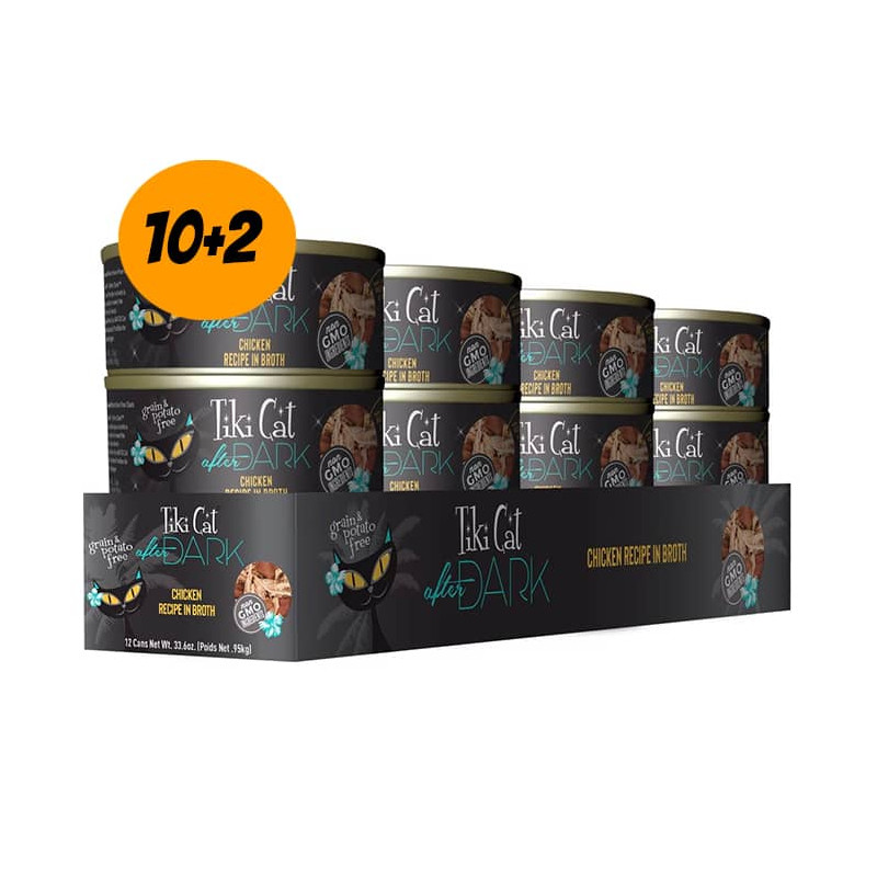 TIKI CAT® AFTER DARK® CHICKEN RECIPE IN BROTH - Pack 12 latas