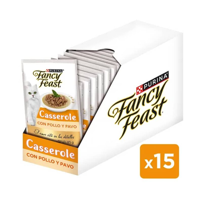 FANCY FEAST CASSEROLE POLLO Y PAVO POUCH - pack 15
