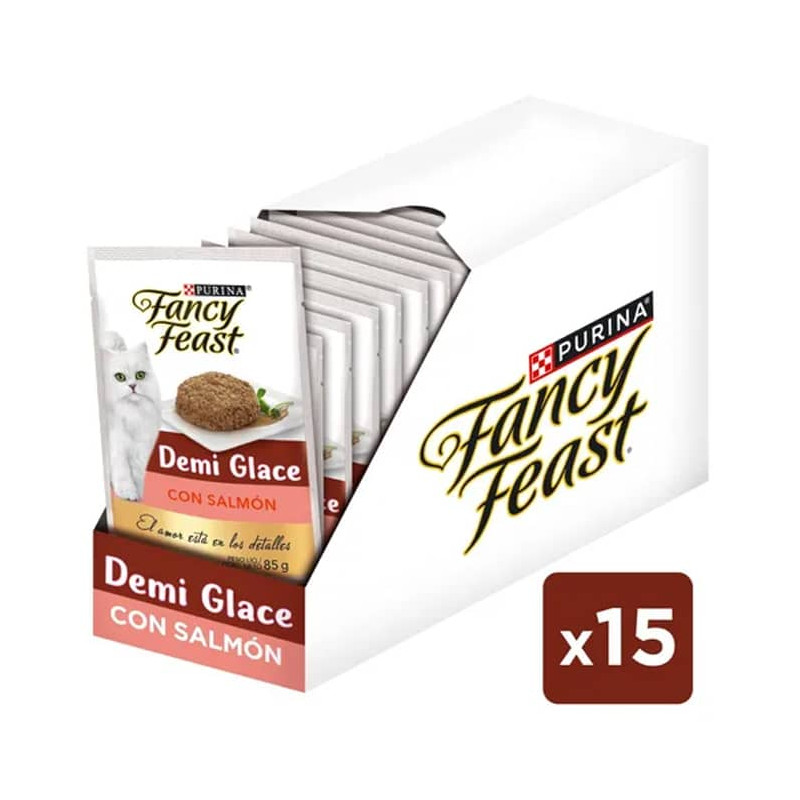 FANCY FEAST DEMI GLACE SALMON POUCH- pack 15