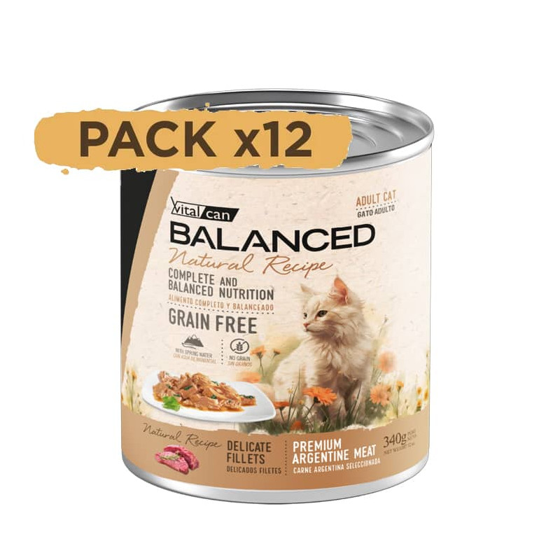 BALANCED NATURAL RECIPE DELICADOS FILETES CARNE - ADULTO PACK  x12 LATAS