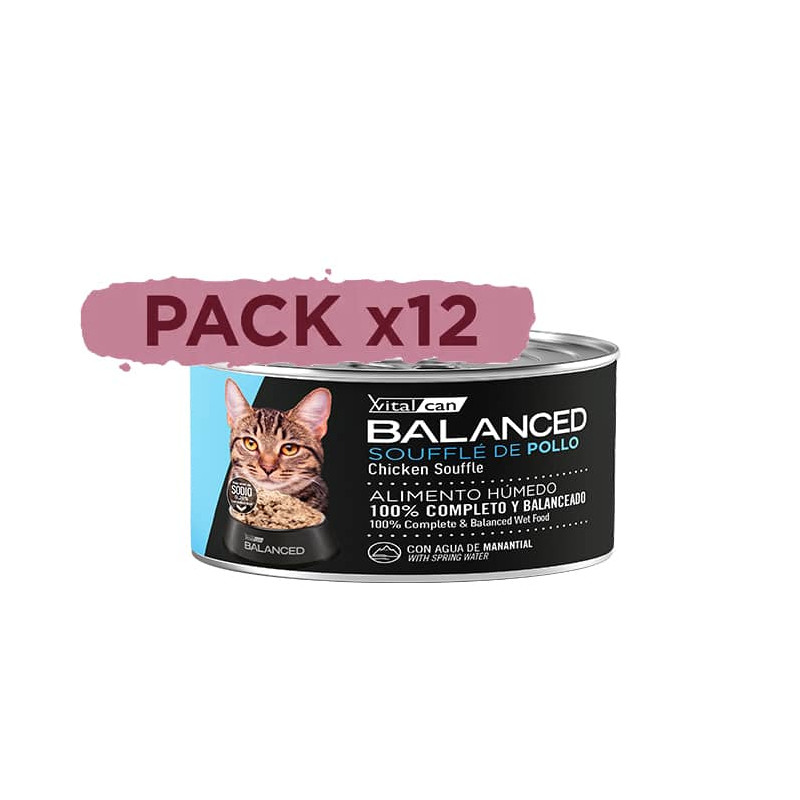 BALANCED SOUFFLÉ DE POLLO - GATO ADULTO 85 G -PACK 12 LATAS
