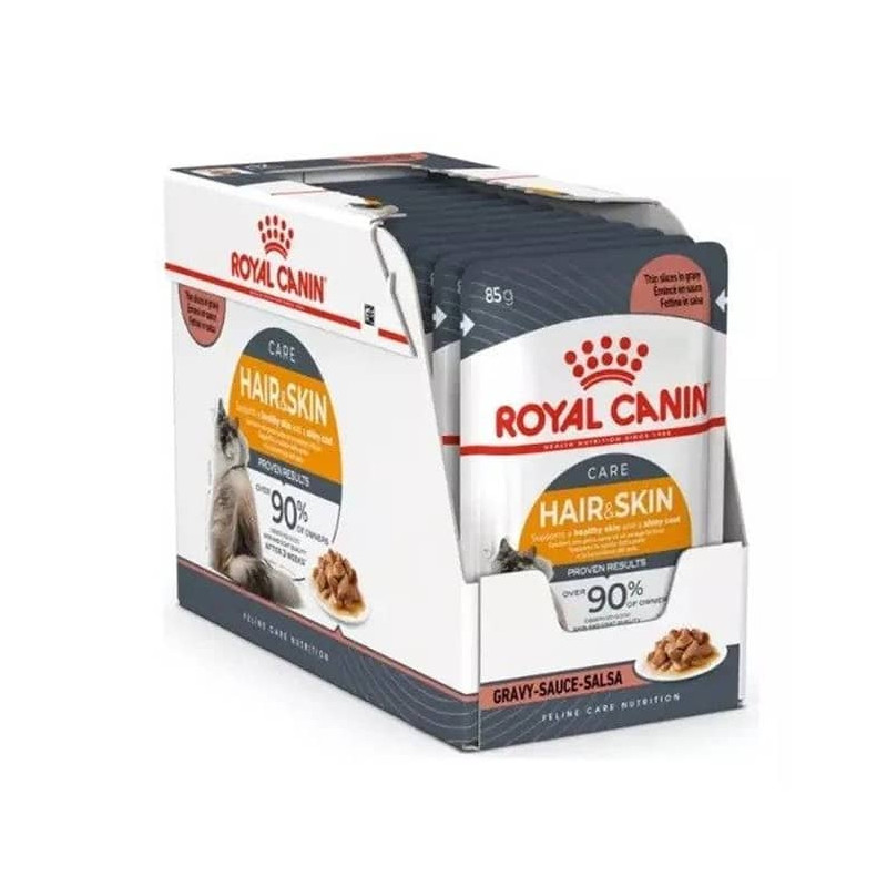 ROYAL CANIN POUCH HAIR & SKIN FELINE - PACK 12