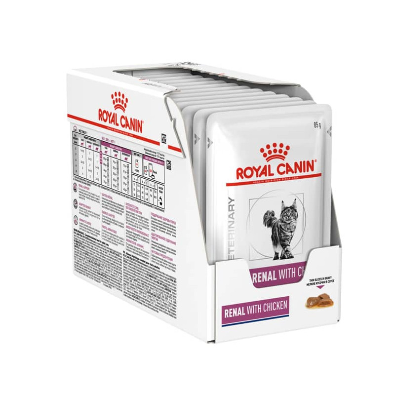 ROYAL CANIN POUCH RENAL WITH CHICKEN FELINE - PACK 12