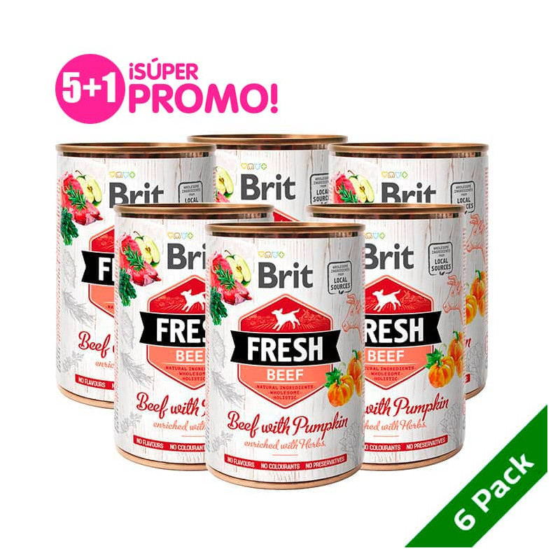 BRIT FRESH LATA BEEF WITH PUMPKIN PACK 6 LATASx400 G