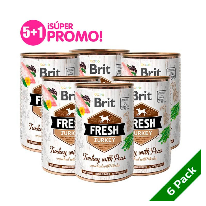 BRIT FRESH LATA TURKEY WITH PEAS PACK 6 LATASx400 G