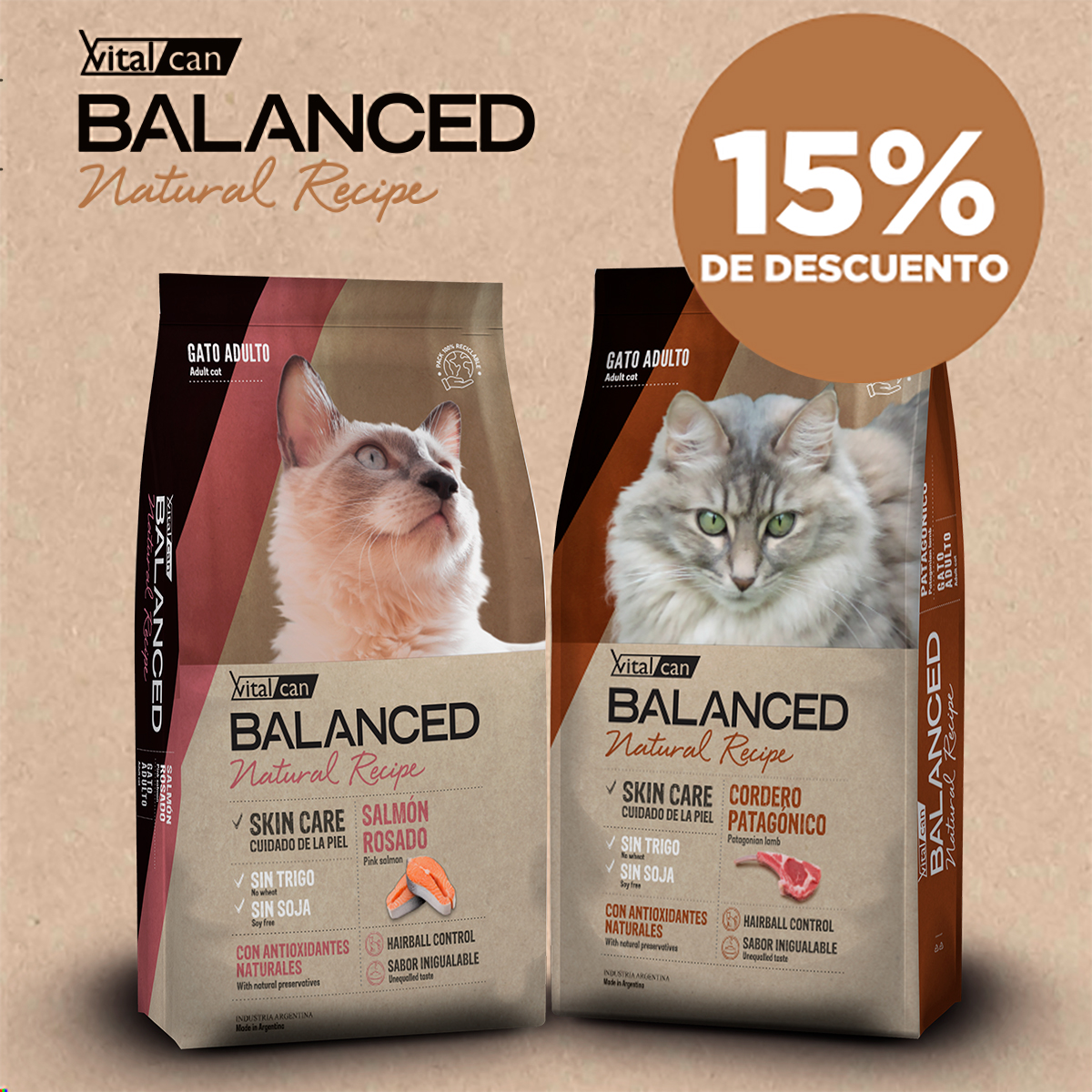 15% de descuento en los alimentos Balanced Natural Recipe | Best for Pets