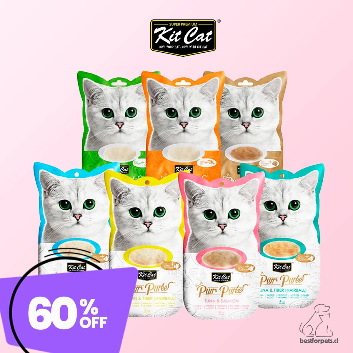 60% de descuento en snacks KITCAT para gatos | Best for Pets