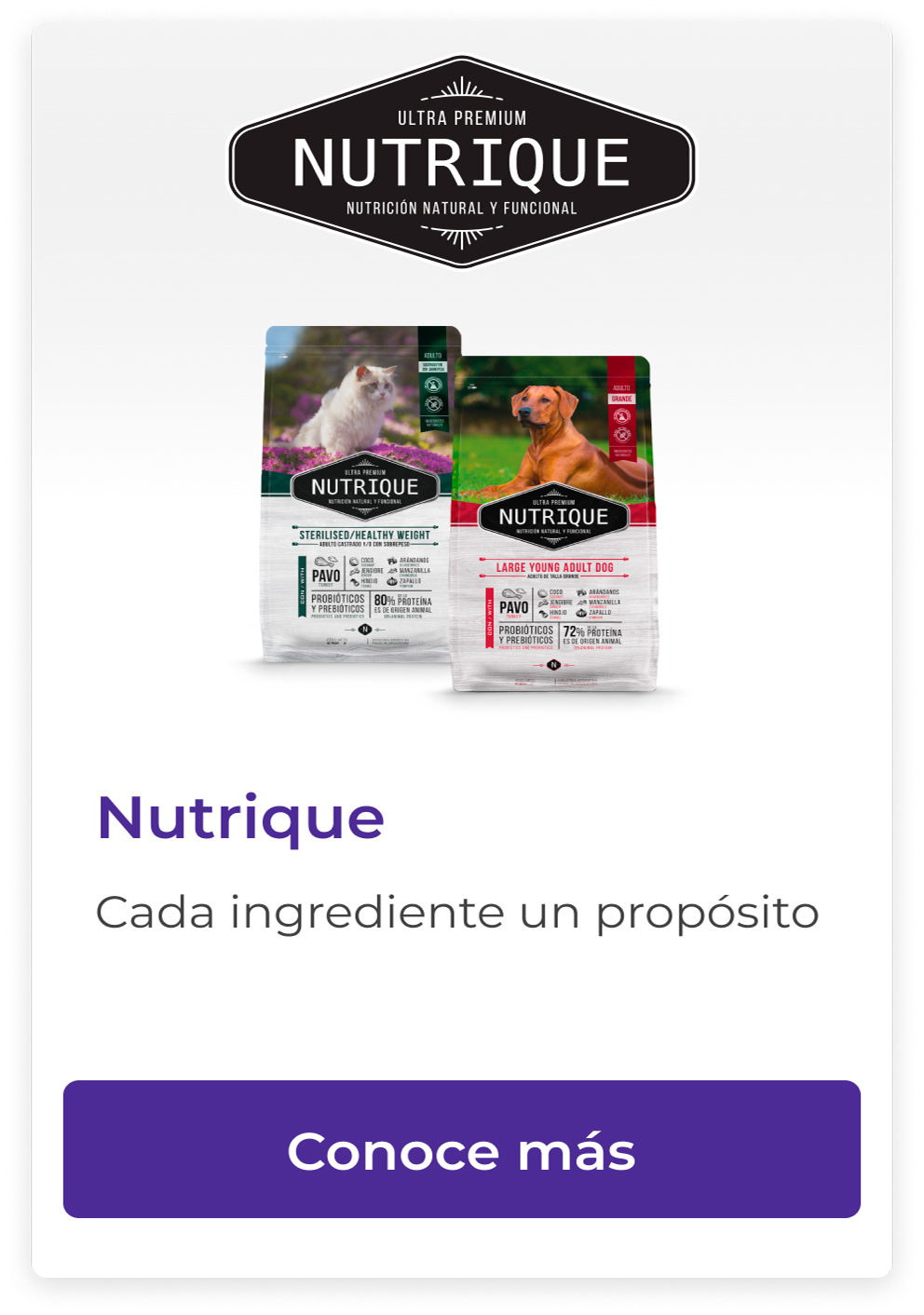Alimentos Nutrique para mascotas