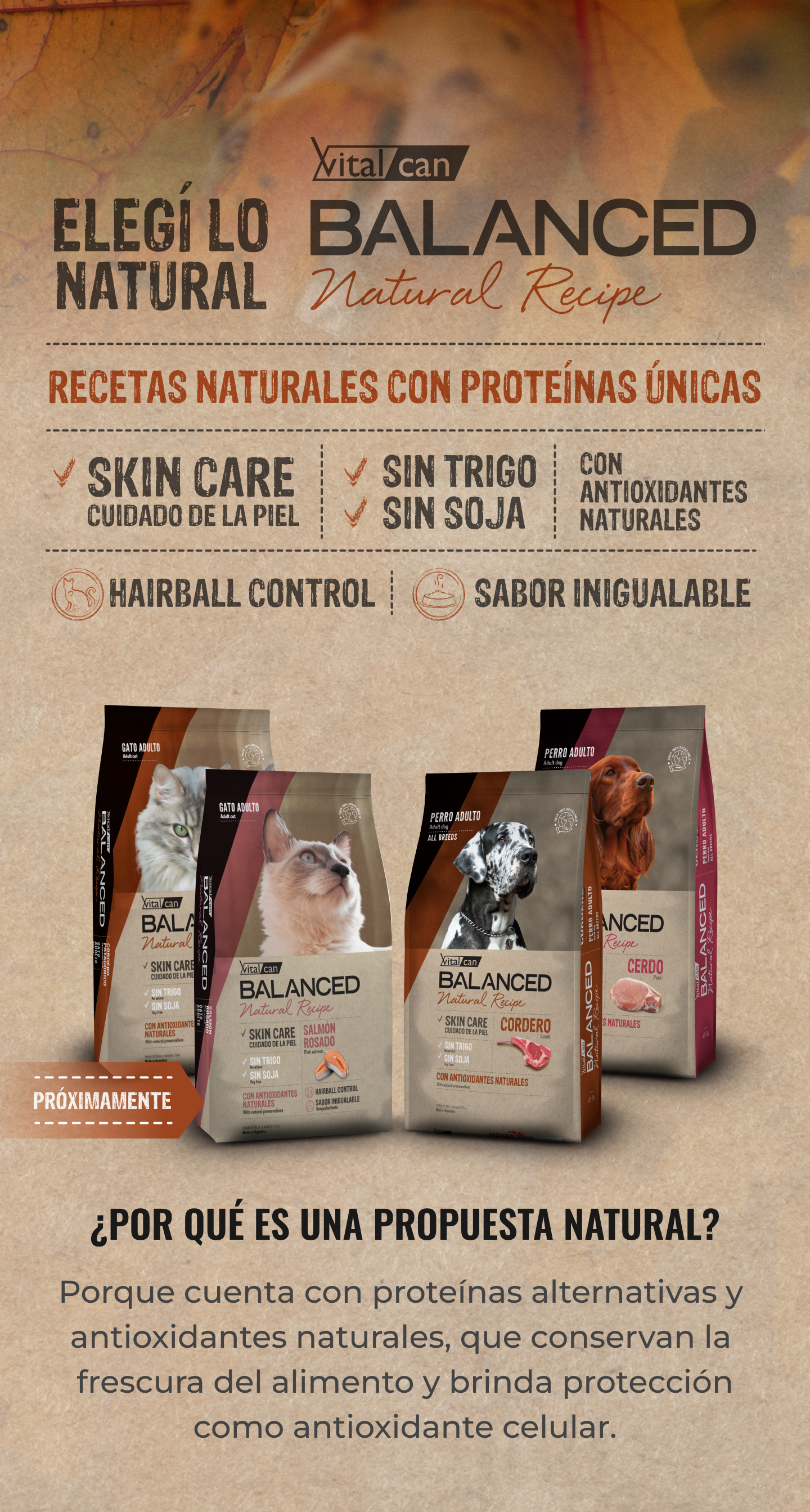 Vitalcan Balanced Natural Recipe, recetas naturales con prote&iacute;nas &uacute;nicas