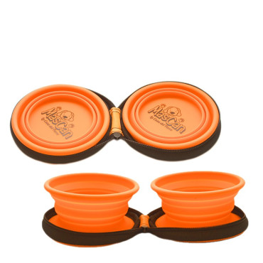 MASCAN PLATO DOBLE PLEGABLE DE SILICONA CON MOSQUETÓN