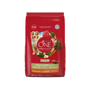 PURINA ONE ADULTOS MEDIANO Y GRANDE - POLLO Y CARNE