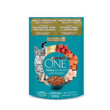 PURINA ONE ALIMENTO HÚMEDO GATOS - MULTIPROTEÍNAS