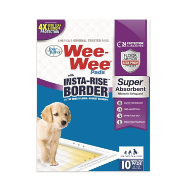 WEE-WEE® SUPER ABSORBENT PADS WITH INSTA-RISE® BORDER