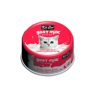 KIT CAT GOAT MILK GOURMET CHICKEN&SMOKED FISH LATA