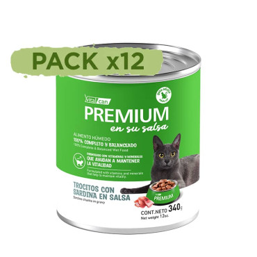 VITALCAN PREMIUM EN SU SALSA - GATO ADULTO - SARDINA